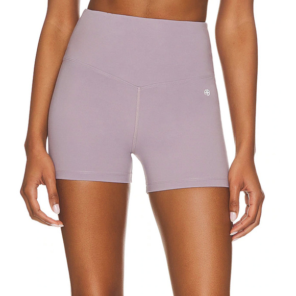 ANINE BING Lavender Biker Shorts Purple XS Compression Slimming High Waist Bike - Picture 1 of 7